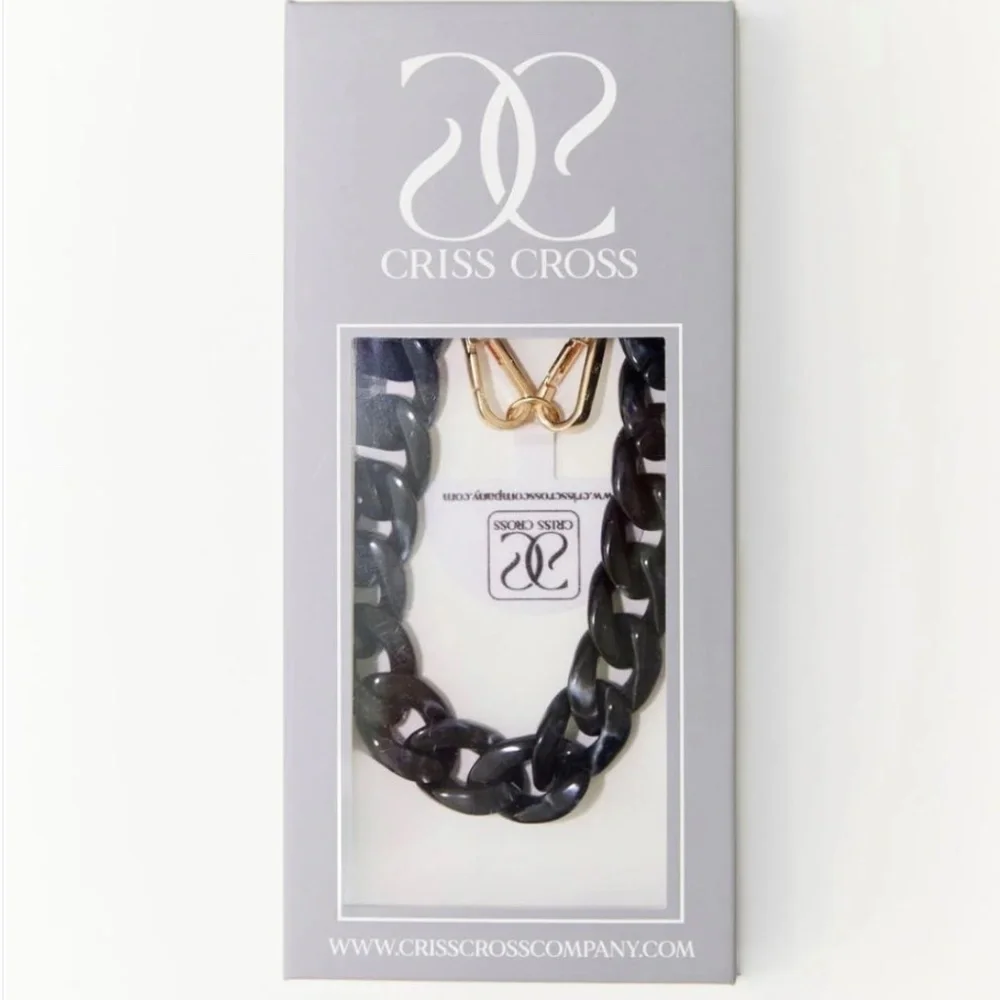 Criss Cross Acrylic Phone Wristlet with Adapter - Black - New